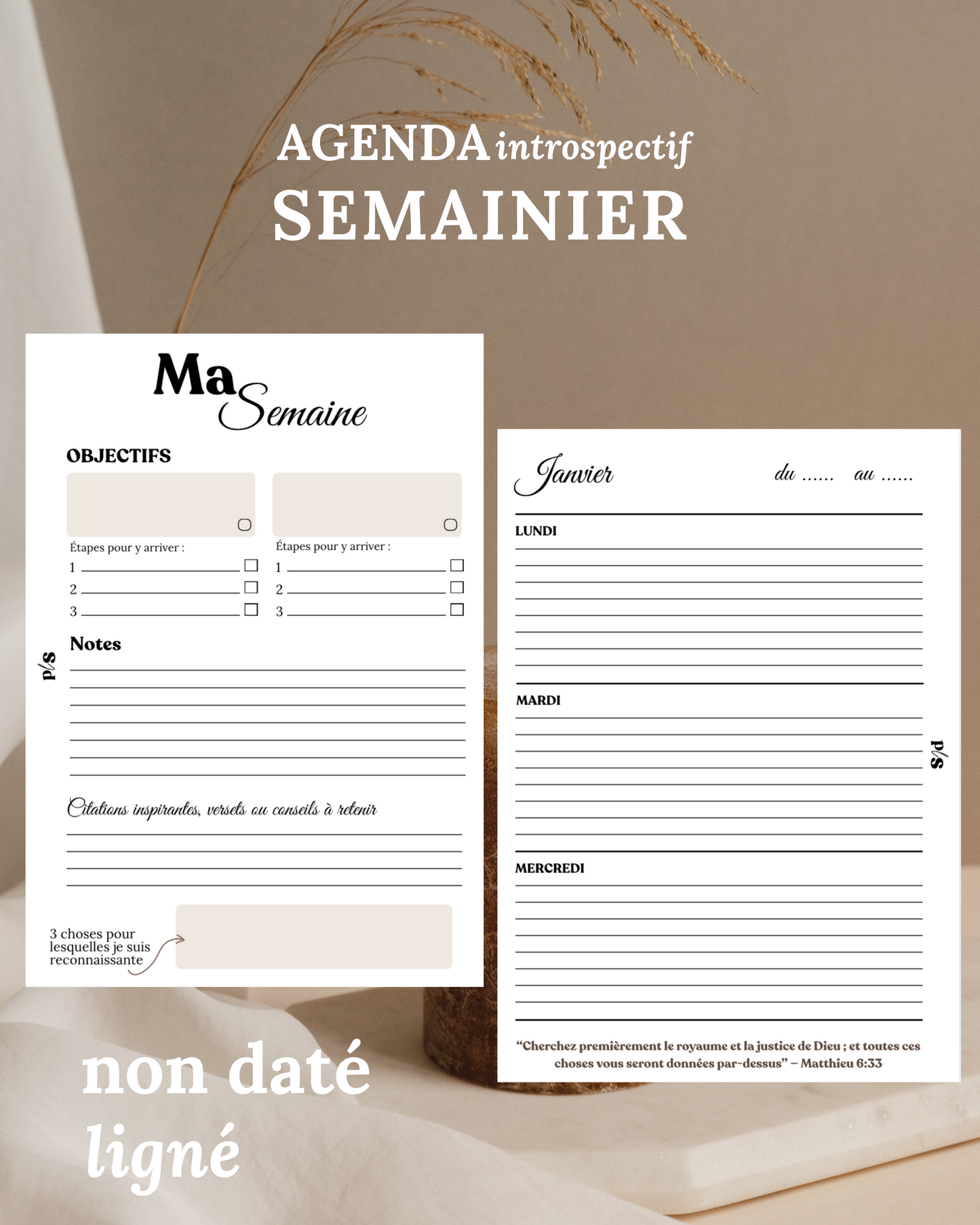 Agenda semainier Introspectif (non daté)