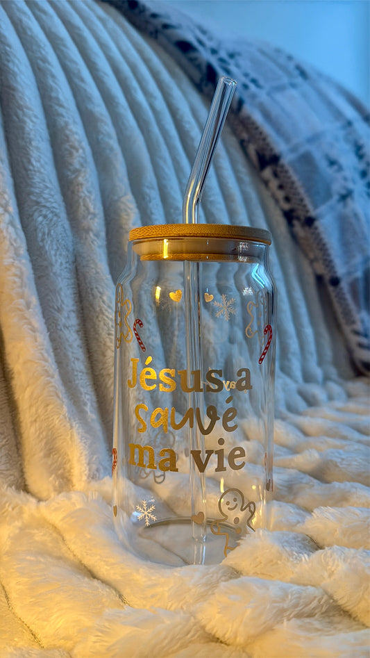 Mug en verre artisanal - édition Noël limitée