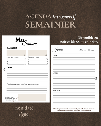 Agenda semainier Introspectif (non daté)
