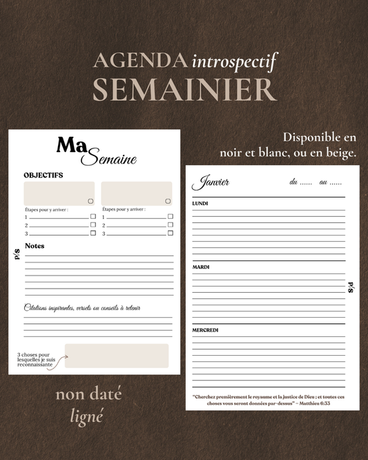 Agenda semainier Introspectif (non daté)