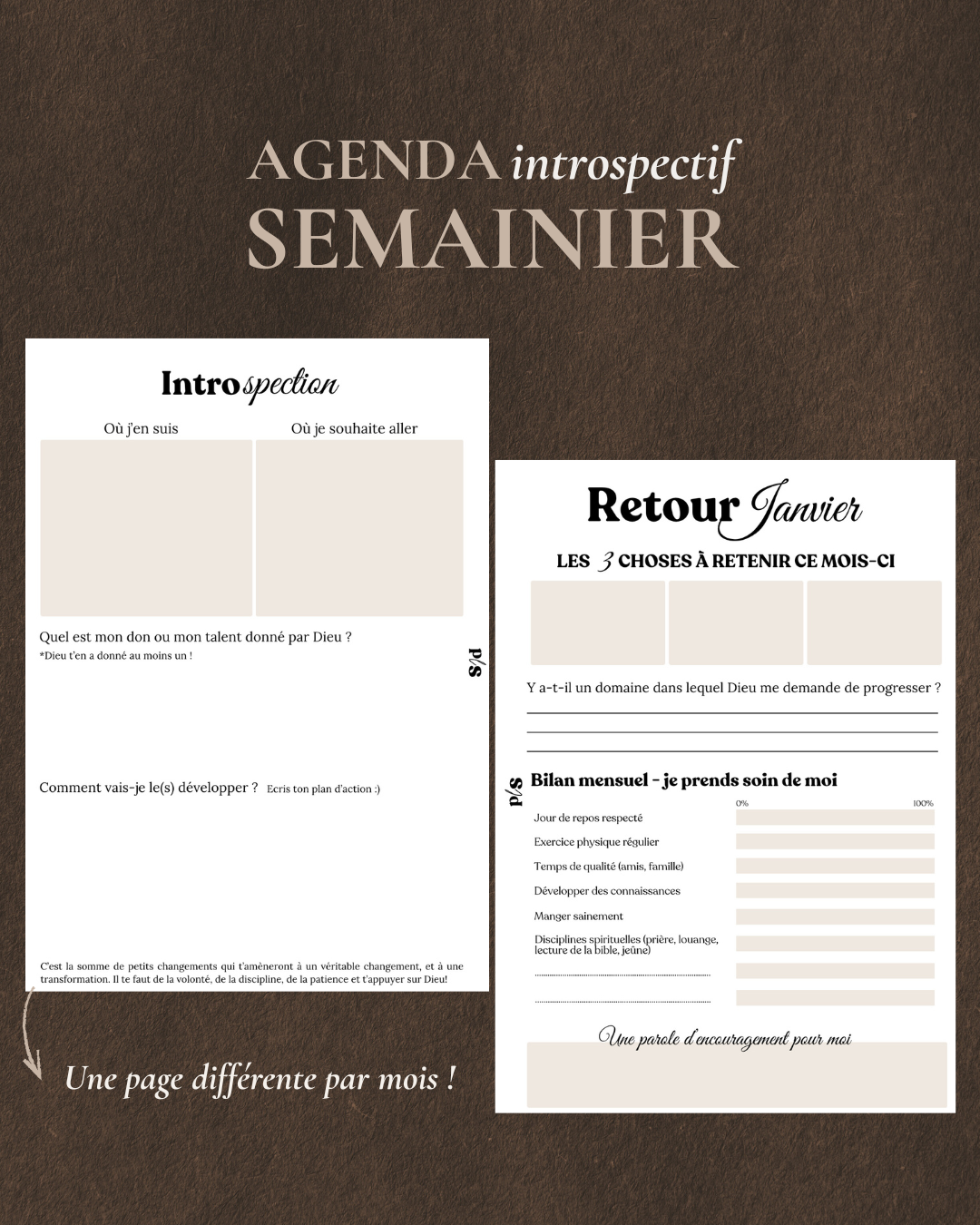Agenda semainier Introspectif (non daté)