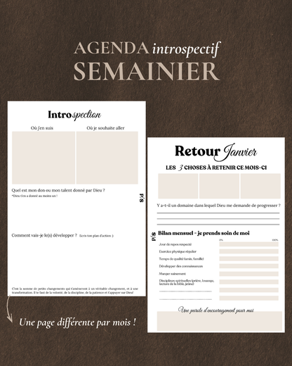 Agenda semainier Introspectif (non daté)