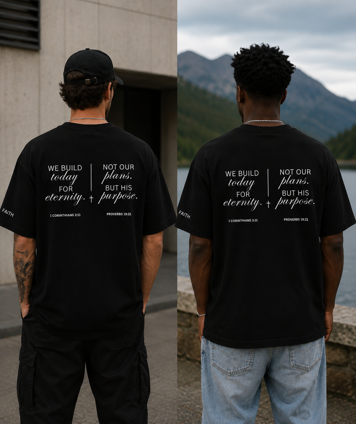 T-shirt "Built on faith"