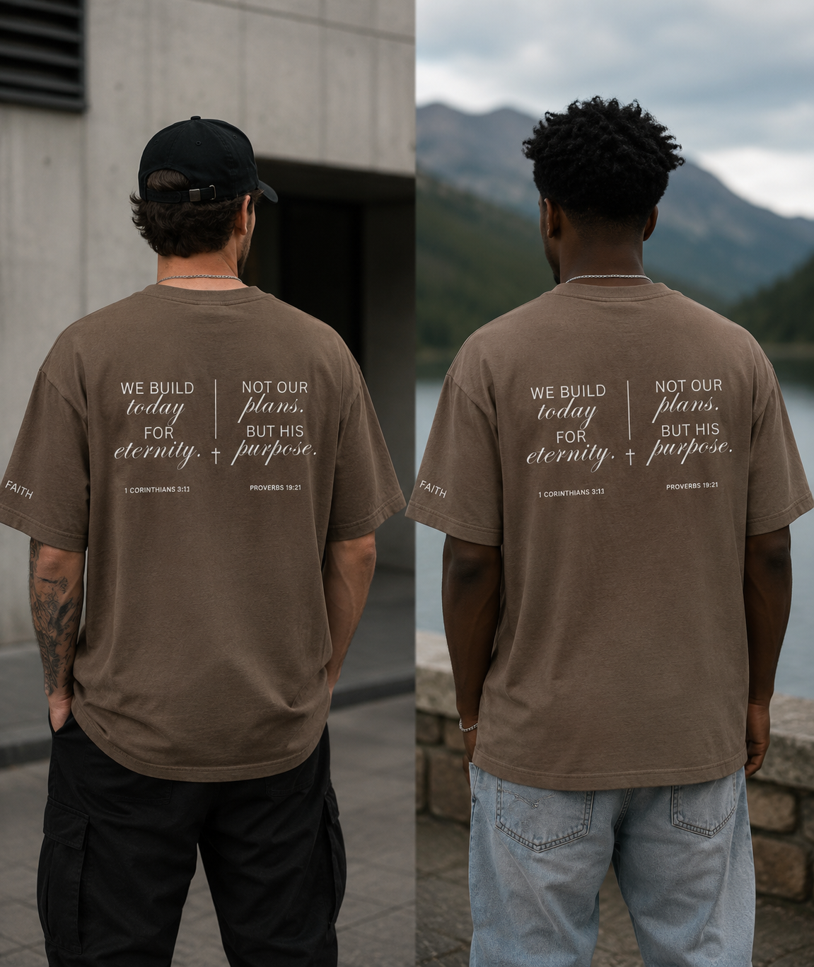 T-shirt "Built on faith"