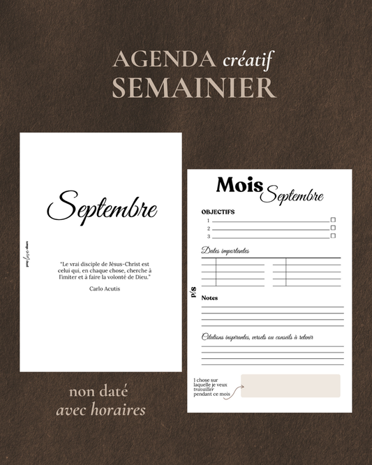 Agenda semainier Créatif (non daté)