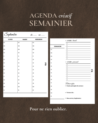 Agenda semainier Créatif (non daté)