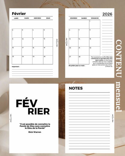 Agenda 2026 mensuel (homme)