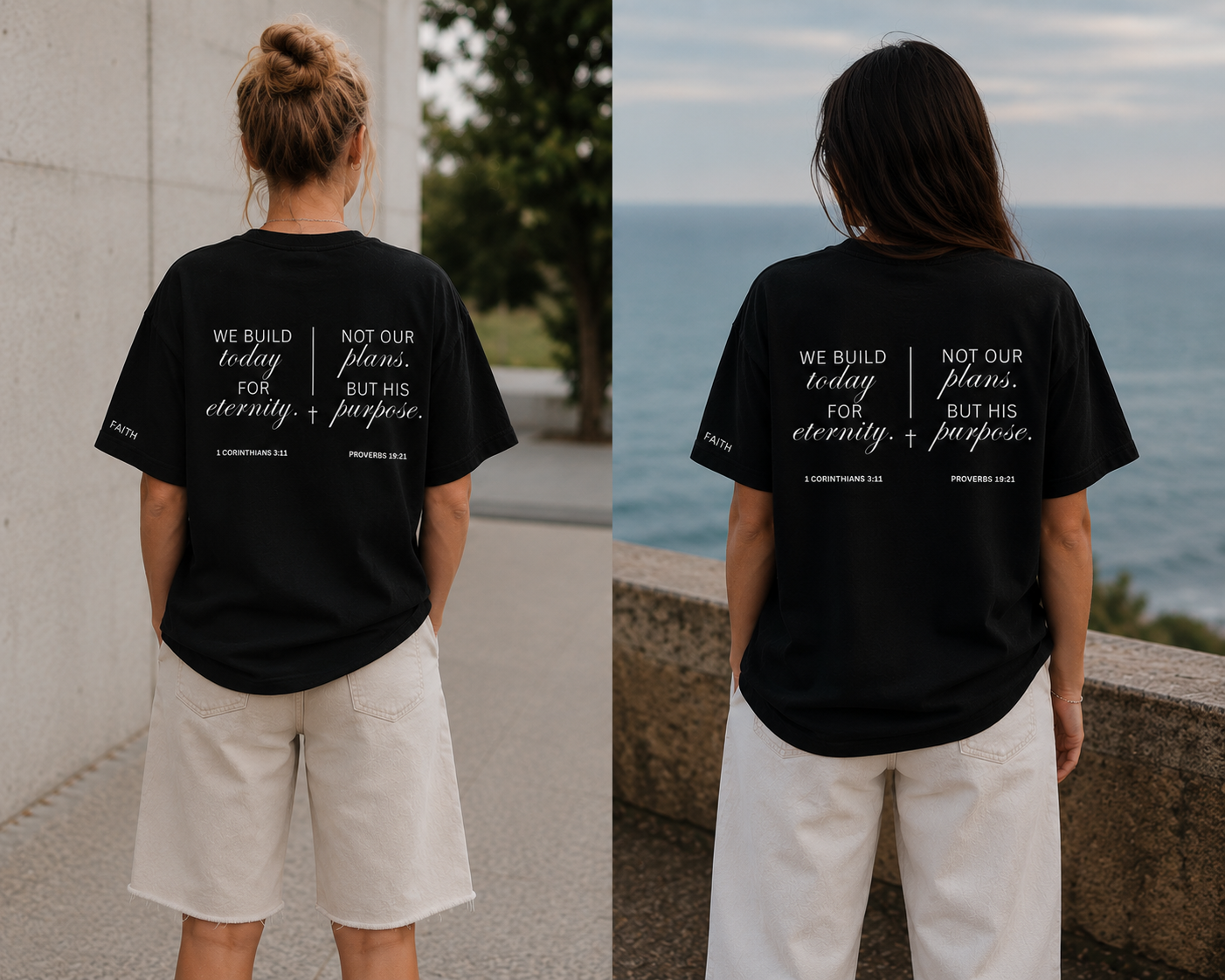 T-shirt "Built on faith"