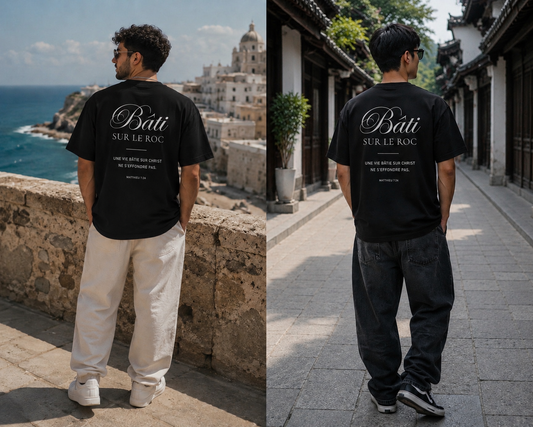 T-shirt "Bâti sur le roc"