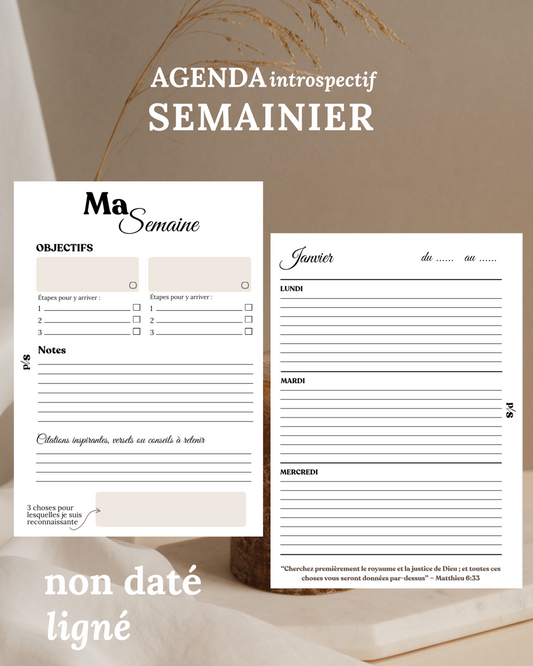 Agenda semainier Introspectif (non daté)