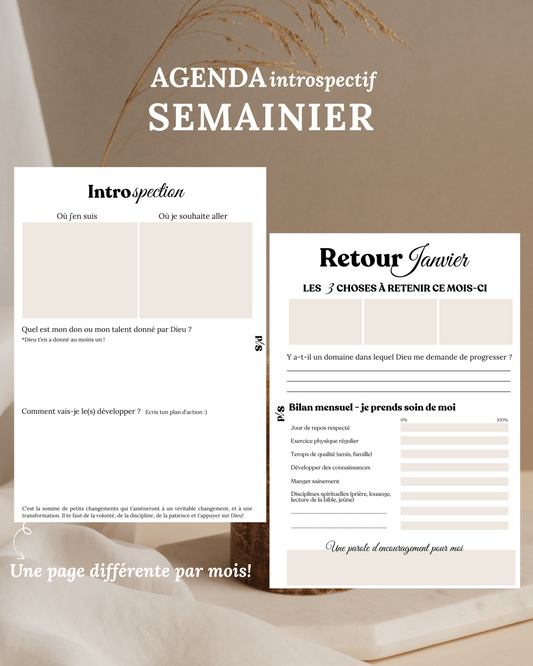 Agenda semainier Introspectif (non daté)
