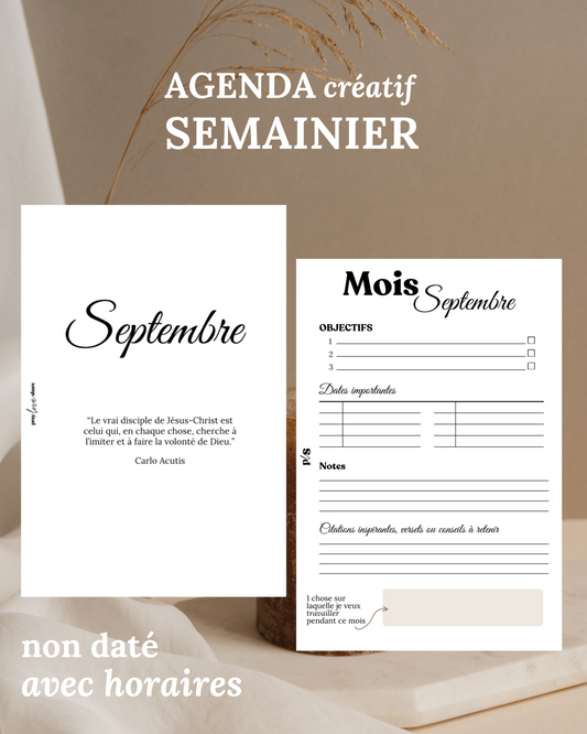 Agenda semainier Créatif (non daté)
