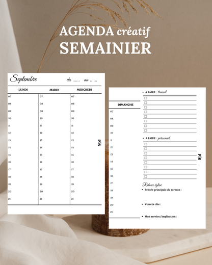 Agenda semainier Créatif (non daté)