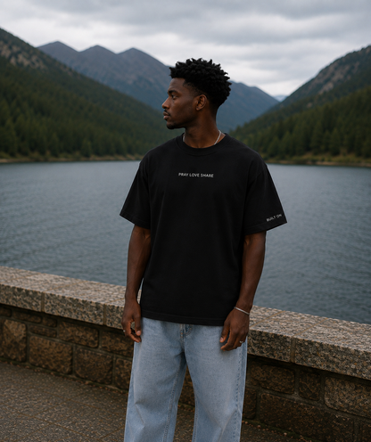 T-shirt "Built on faith"